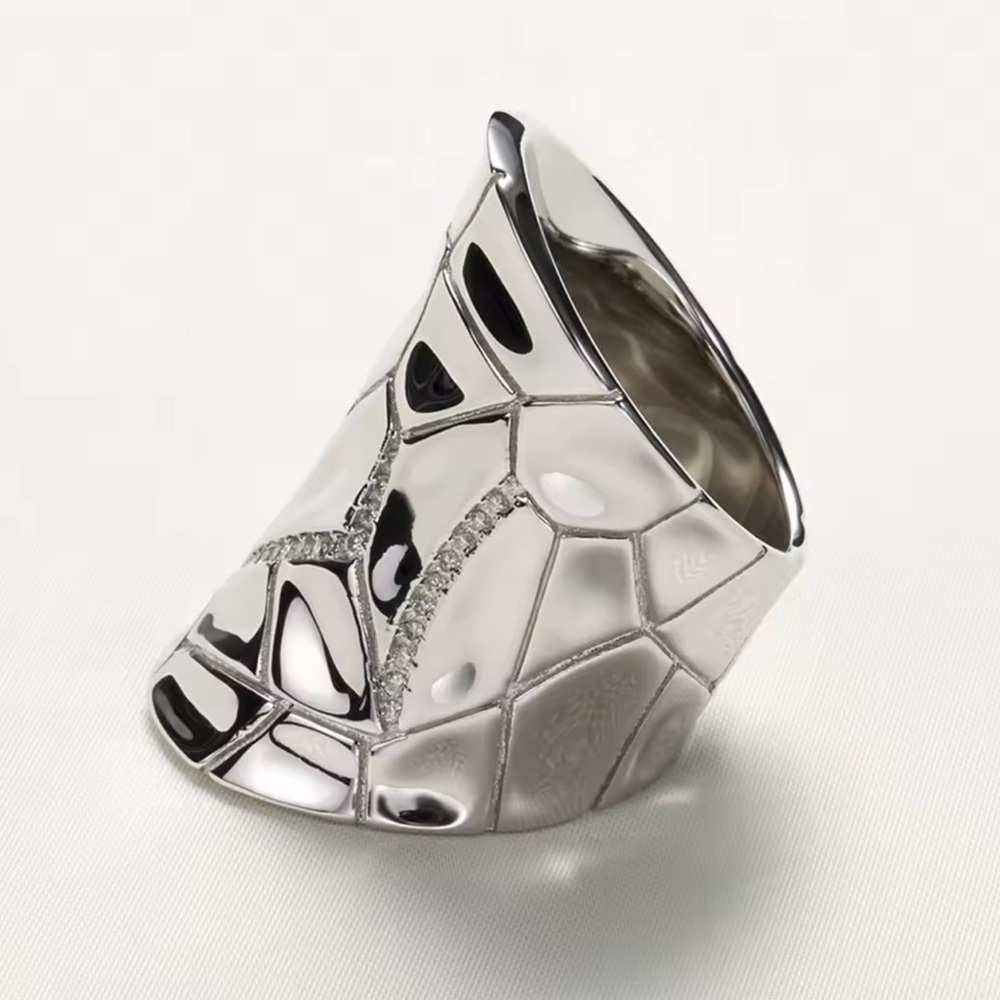 S925 Elegant Silver Geometric Ring - Picture 4 of 9
